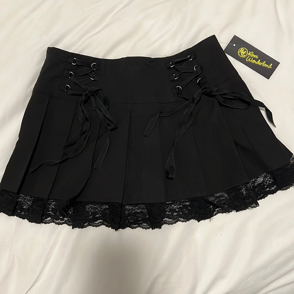 Rave Wonderland Black Skirt